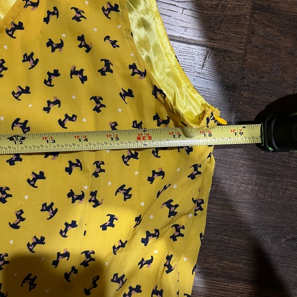 L.A Soul Yellow Scottie Dog Print Dress. Women’s Fit Flare Cocktail. - Picture 6 of 8